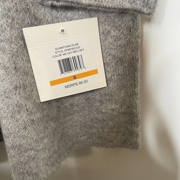 NWT Ellen Tracy Leopard Long Line Open Cardigan Sweater Gray Size S - Picture 4 of 6